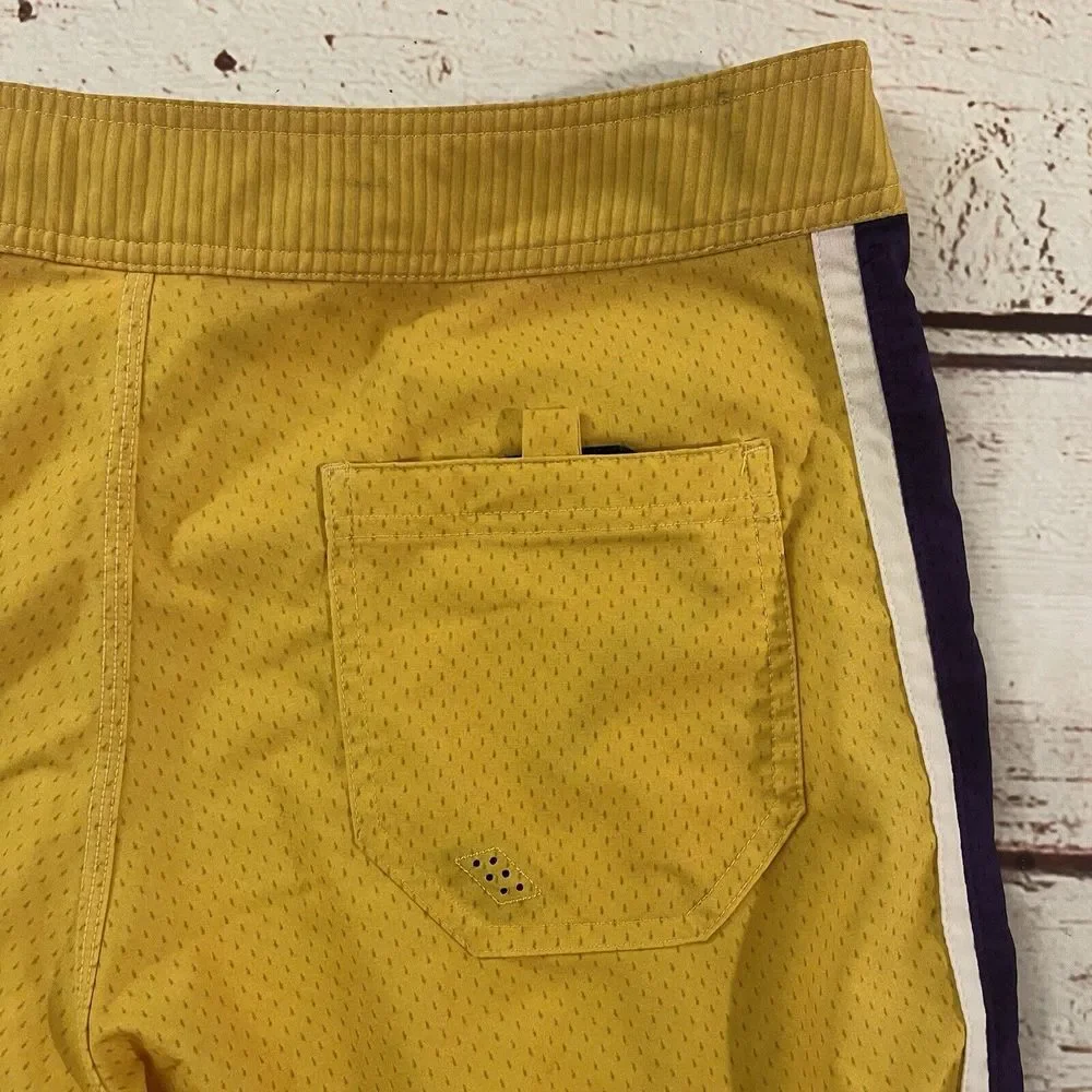 Nike 6.0‎ Men's Size 34 Mesh Boardshorts circa 2010 Yellow/Purple Lakers